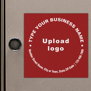 Circular Business Texts on Red Magnetic Card