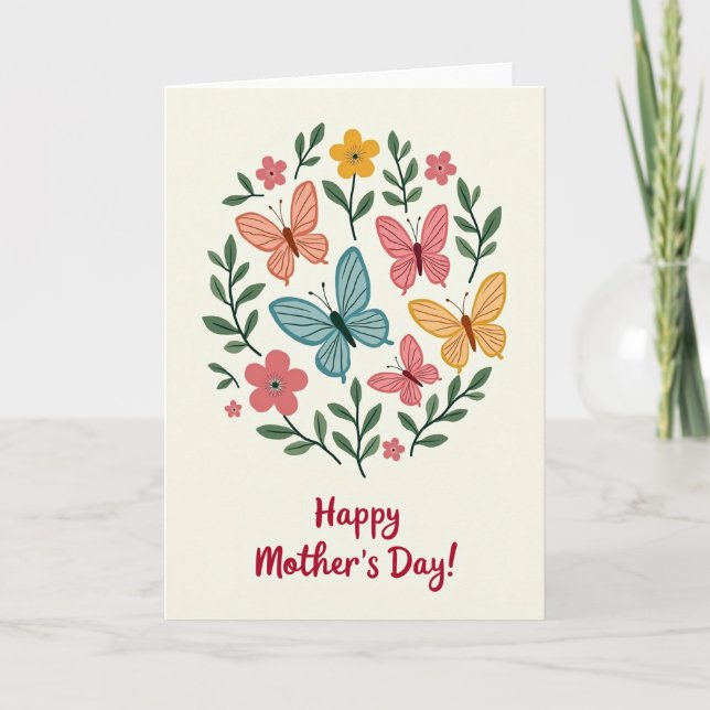Circular Butterfly Blossom Card (Front)
