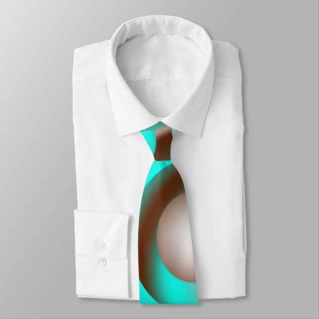 Circular Celestial Concentric Circles Neck Tie (Tied)