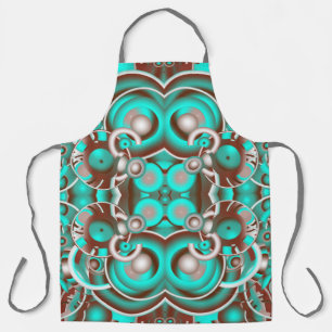 Circular Celestial Concentric Circles Pattern Apron