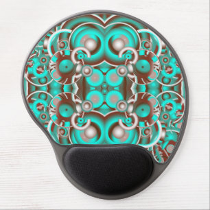 Circular Celestial Concentric Circles Pattern Gel Mouse Pad