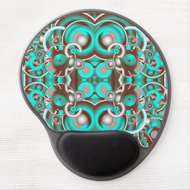 Circular Celestial Concentric Circles Pattern Gel Mouse Pad (Front)