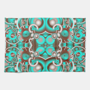 Circular Celestial Concentric Circles Pattern Kitchen Towel