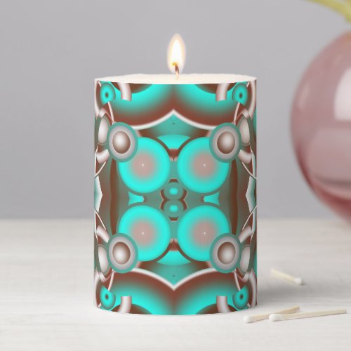 Circular Celestial Concentric Circles Pattern Pillar Candle