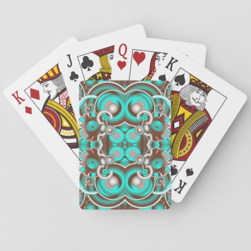 Circular Celestial Concentric Circles Pattern Poker Cards