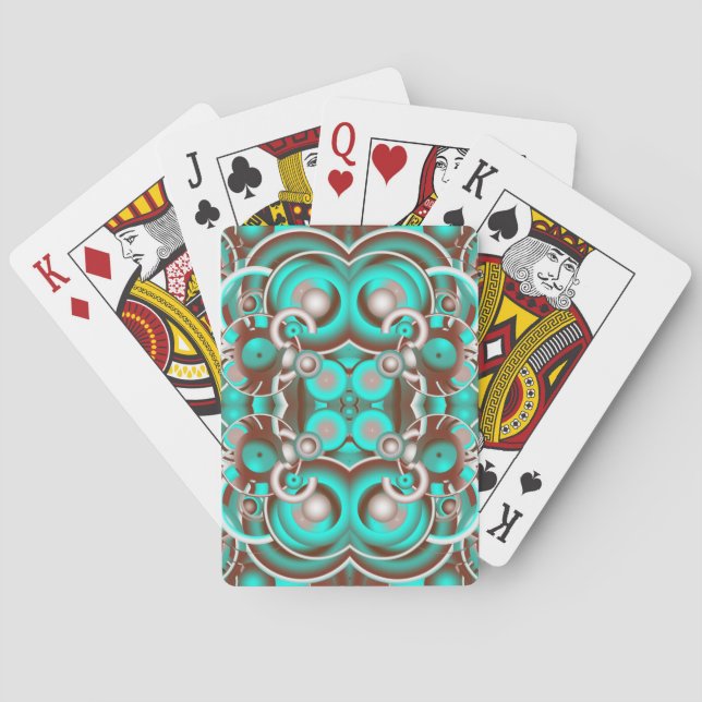 Circular Celestial Concentric Circles Pattern Poker Cards (Back)