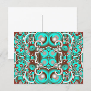 Circular Celestial Concentric Circles Pattern Postcard