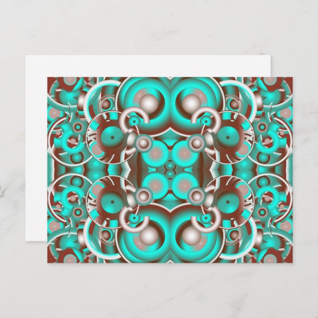 Circular Celestial Concentric Circles Pattern Postcard (Front/Back)