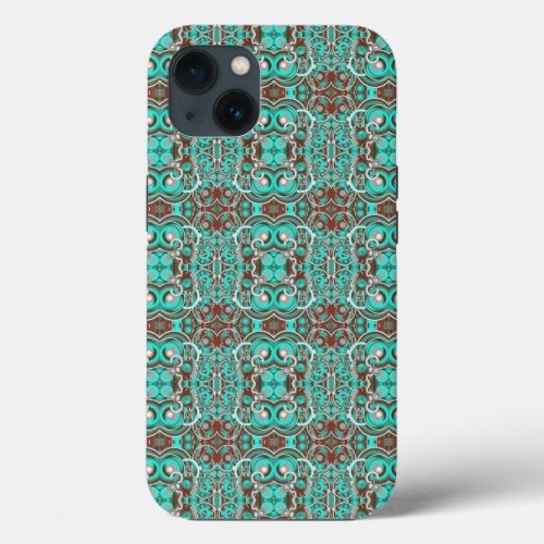 Circular Celestial Concentric Circles Patterned iPhone 13 Case