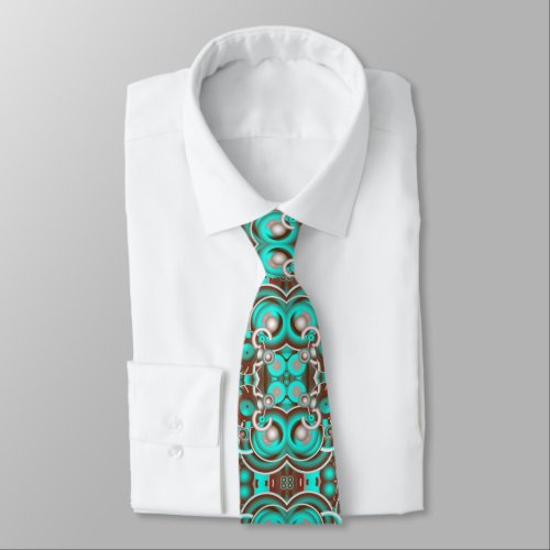 Circular Celestial Concentric Circles Patterned Neck Tie