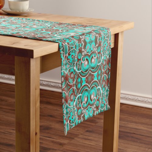 Circular Celestial Concentric Circles Patterned Short Table Runner