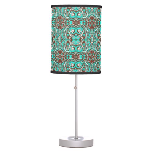 Circular Celestial Concentric Circles Patterned Table Lamp