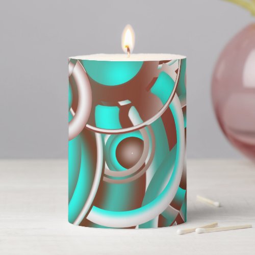 Circular Celestial Concentric Circles Pillar Candle