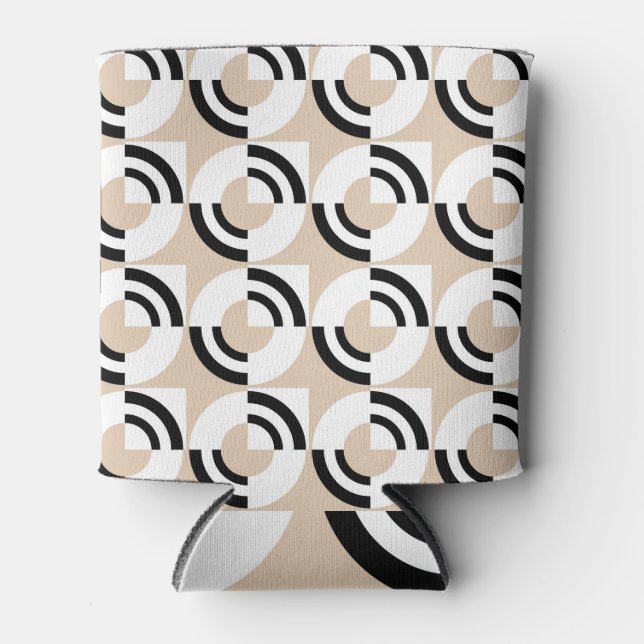 Circular Charm: Abstract Geometric Can Cooler (Front)