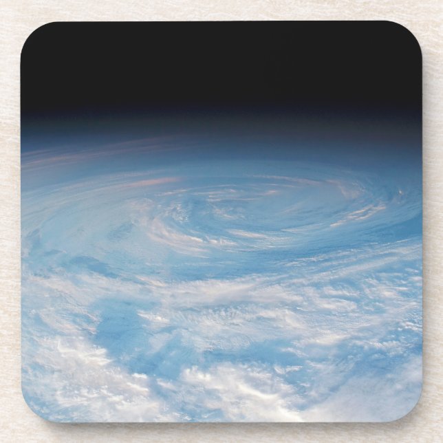 Circular Cloud Formation Over South Pacific Ocean. Beverage Coaster (Front)