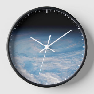 Circular Cloud Formation Over South Pacific Ocean. Clock