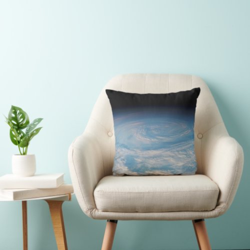 Circular Cloud Formation Over South Pacific Ocean Throw Pillow