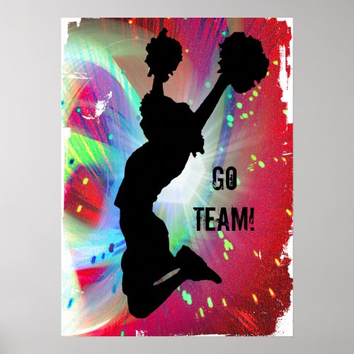 Circular Colorburst with Cheerleader Poster