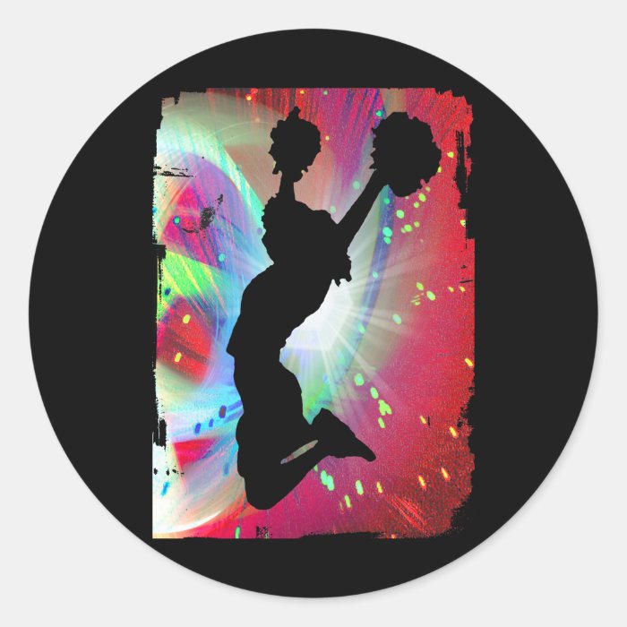 Circular Colorburst with Cheerleader Sticker