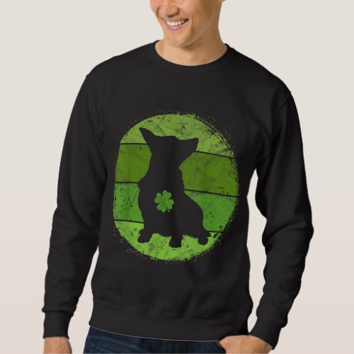 Circular Corgi Irish Shamrock Dog St Patricks Day Sweatshirt