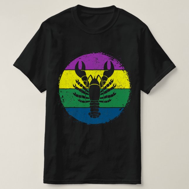 circular crawfish silhouette crab mardi gras masqu T-Shirt (Design Front)