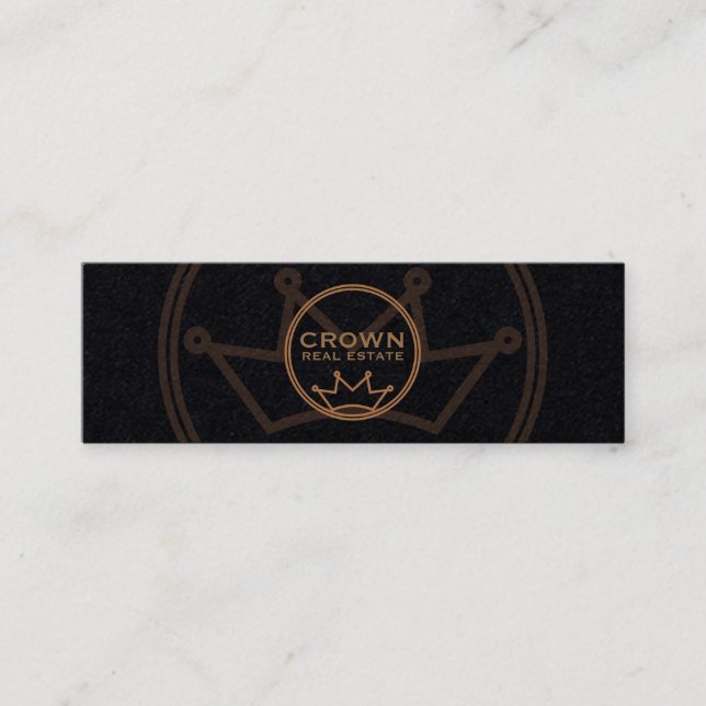 Circular Crown Logo Mini Business Card (Front)