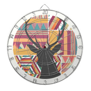 Circular Deer Dartboard With Darts