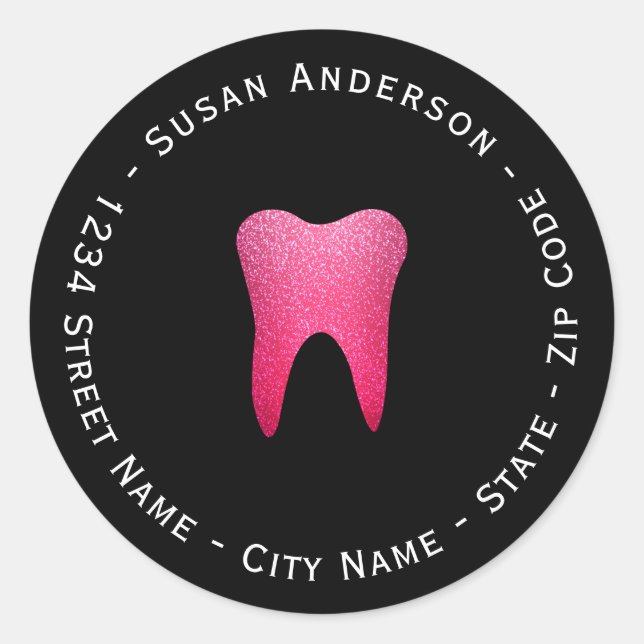 Circular Dental Return Address Label (Front)