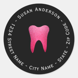 Circular Dental Return Address Label