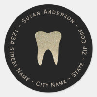 Circular Dental Return Address Label
