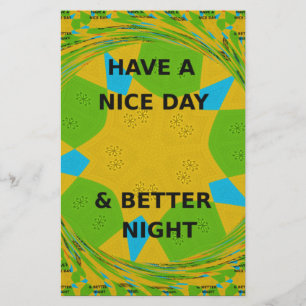 Circular Design "Have a Nice Day & Better Night" Stationery