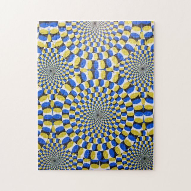 Circular Diamond Optical Illusion Impossible Jigsaw Puzzle (Vertical)