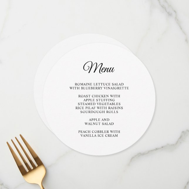 Circular Elegant Script Menu (Front/Back In Situ)