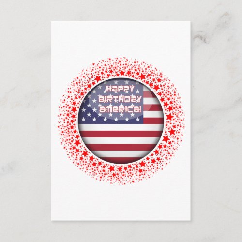 Circular flag surrounded by red stars enclosure card