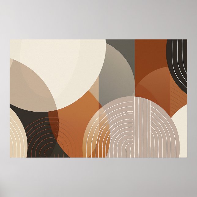 Circular forms with lines with text space poster (Front)