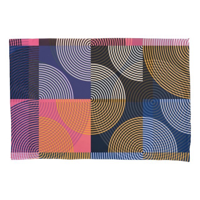 Circular Geometric Vintage Artwork Pillow Case (Front)