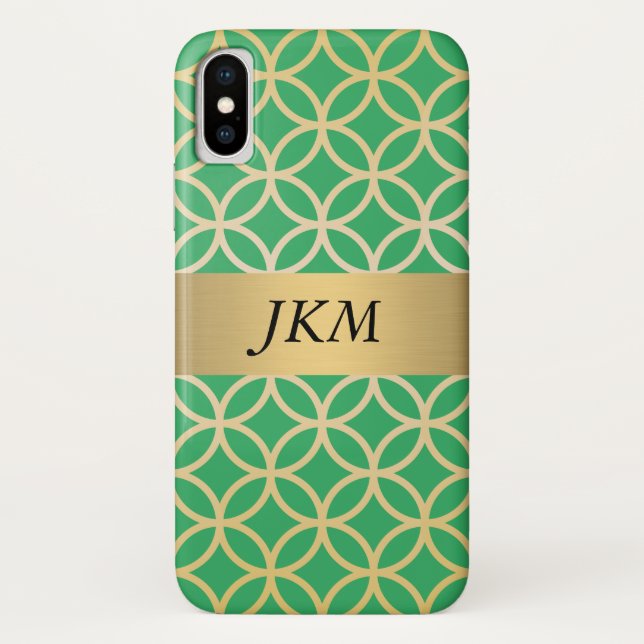Circular Gold Green Pattern Case-Mate iPhone Case (Back)