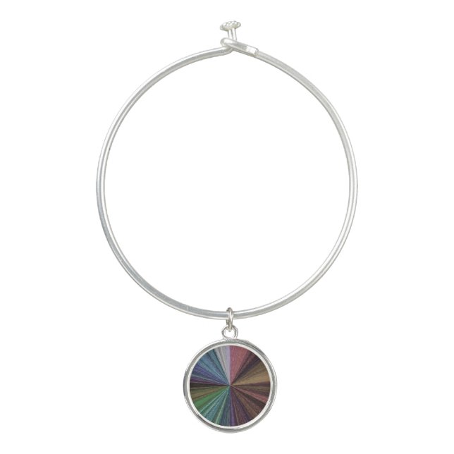 Circular Gradient Earthy Rainbow Bangle Bracelet (Front)