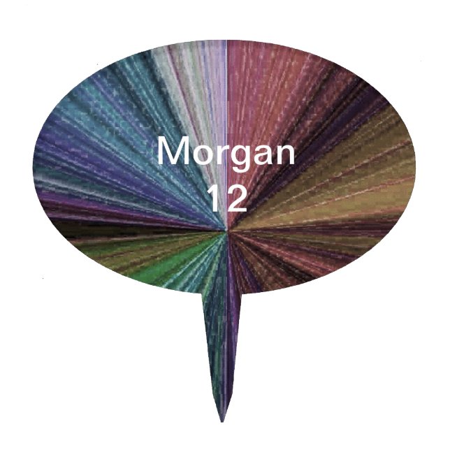 Circular Gradient Earthy Rainbow Cake Topper (Front)