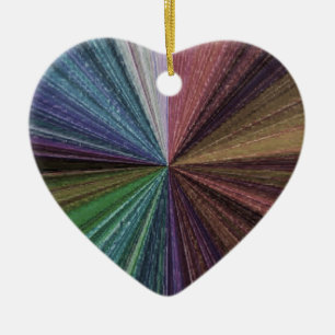 Circular Gradient Earthy Rainbow Ceramic Ornament