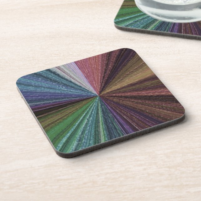 Circular Gradient Earthy Rainbow Drink Coaster (Left Side)