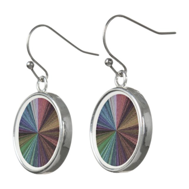 Circular Gradient Earthy Rainbow Earrings (Angled)