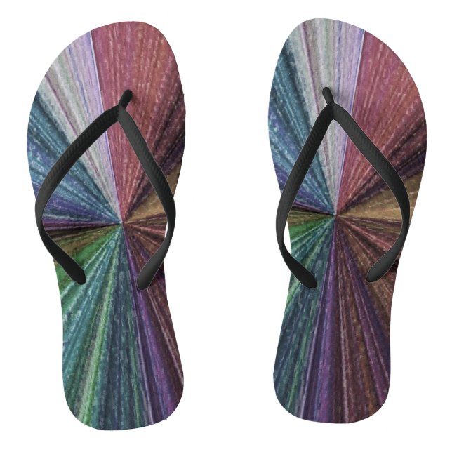 Circular Gradient Earthy Rainbow Flip Flops (Footbed)