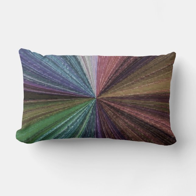 Circular Gradient Earthy Rainbow Lumbar Pillow (Front)