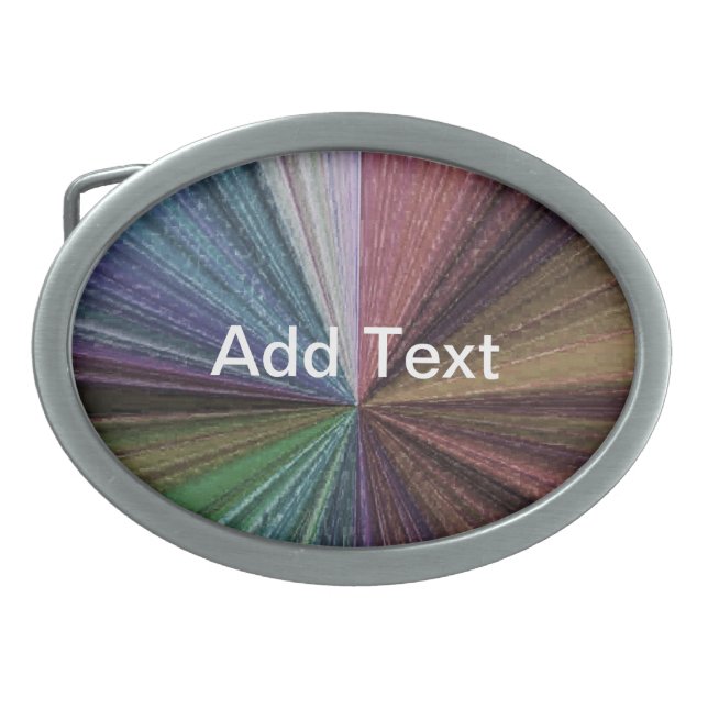 Circular Gradient Earthy Rainbow Oval Belt Buckle (Front)