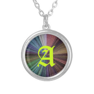 Circular Gradient Earthy Rainbow Silver Plated Necklace