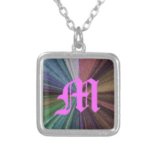 Circular Gradient Earthy Rainbow Silver Plated Necklace
