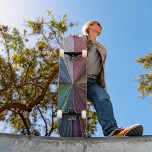 Circular Gradient Earthy Rainbow Skateboard Deck