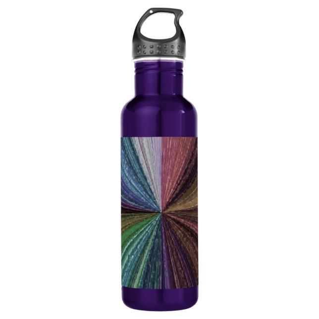 Circular Gradient Earthy Rainbow Stainless Steel Water Bottle (Front)