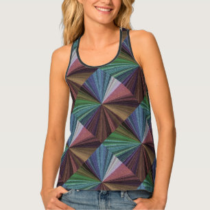 Circular Gradient Earthy Rainbow Tank Top
